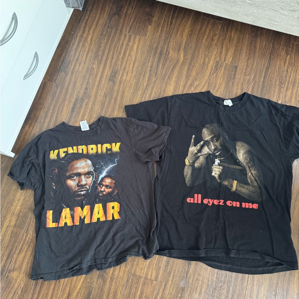 BUNDLE!Black Graphic T-Shirts with Music Icons